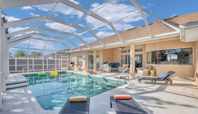 Modern Palm Coast Pool Home, Game Rooms, Workspace & Near Beach