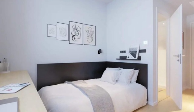 Modern Room with High-Speed Wi-Fi in Pamplona
