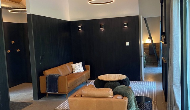 Modern rustic getaway located on the Stillwater River