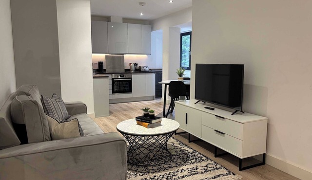Modern Solihull Studio Apartment with Free Parking & Kitchen