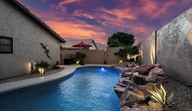 Modern Southwest home w/heated pool oasis