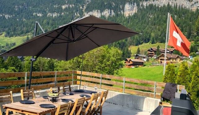 Modern SPA Chalet AC Alps & Lake View Terrace BBQ near Interlaken
