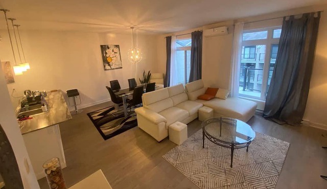 Modern spacious condo, lots of light, between Montréal & beautiful Laurentians