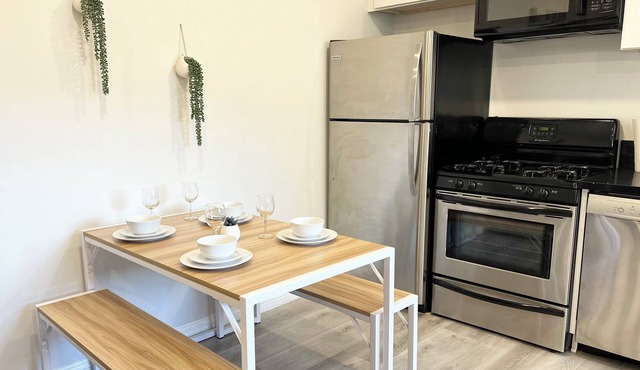 Modern studio with private patio
