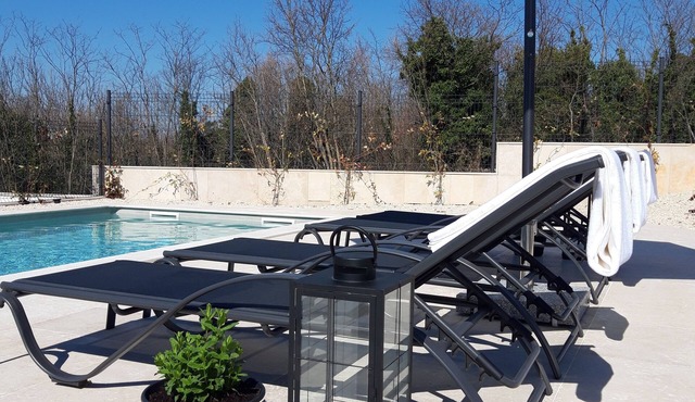 Modern Stone Villa with Saline Pool in peaceful natural setting!
