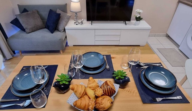 Modern Studio with Balcony, Ideal for Pros and Tourists, Near Paris (32m²)