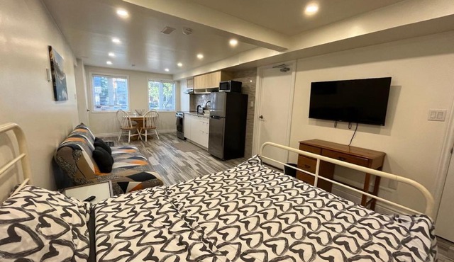 Modern studio with kitchenette and bath