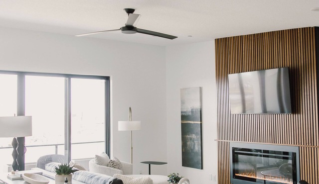 Modern Townhome with Skyline Views, Heated Balcony & Curated Art in Downtown DSM