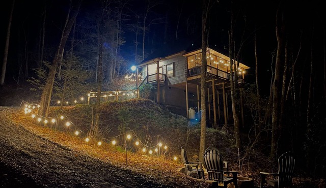 Modern Treetop Cabin on Stocked Trout Stream + Hot Tub + Fire Pit
