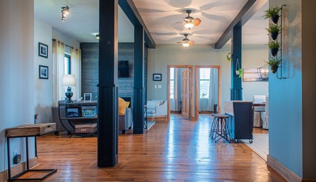 Modern, upscale loft located in Portsmouth, Ohio.