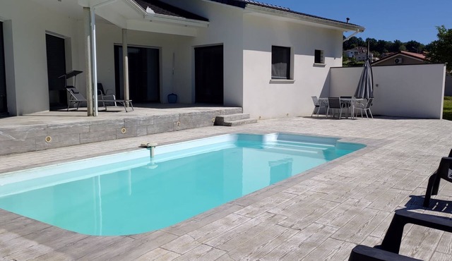 Modern villa with swimming pool and small gym