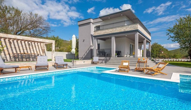Modern villa with beautiful garden and swimming pool in Sičani