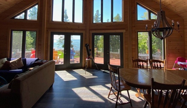 Modern Waterfront Log Cabin