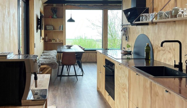 Modern wooden house near Halkær bredning