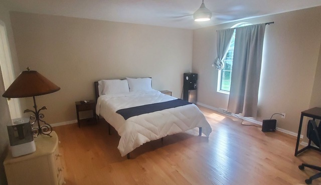 Modern yet simple housing with extra large bedrooms.