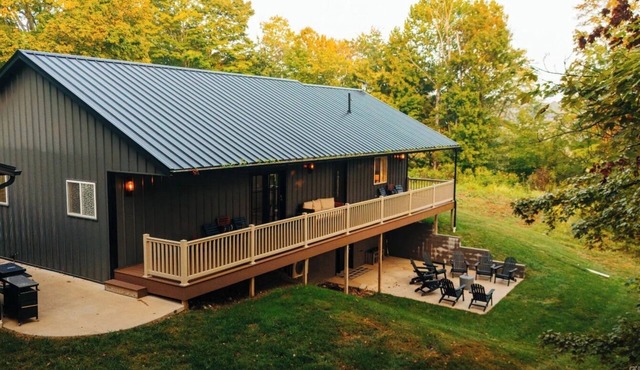 Mohican Forest Cabin Firepit Deck & Grill