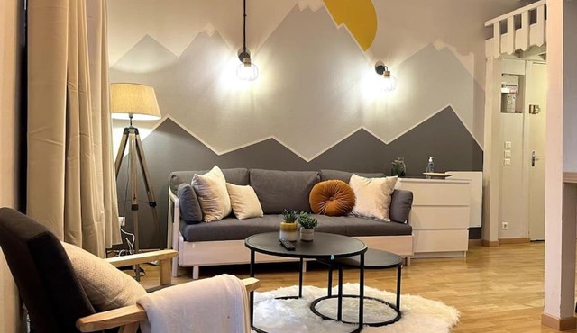 Montagn'Art Studio. 4pers 30m2. Coeur village.