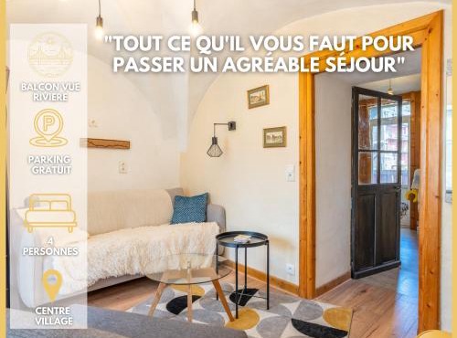 Montagnes & ski Flumet cente Balcon vue rivière