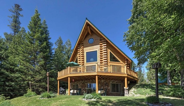 Montana Mountain Log-Lodge with lake views, lake access & mountain views