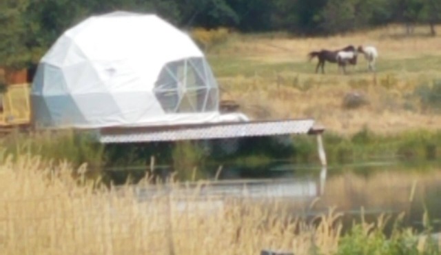 Montana Mountain Memories Geodome 20ft Glamping & Fish Pond