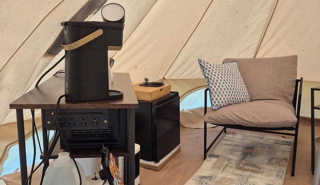 Moonbeam Glamping Yurt in charming Omaha Campground