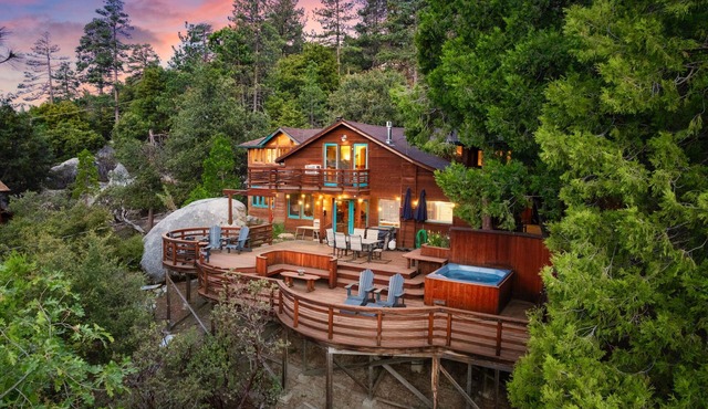 Moonlight Mountain Retreat Woodworker's Masterpiece with Spa and Game Room