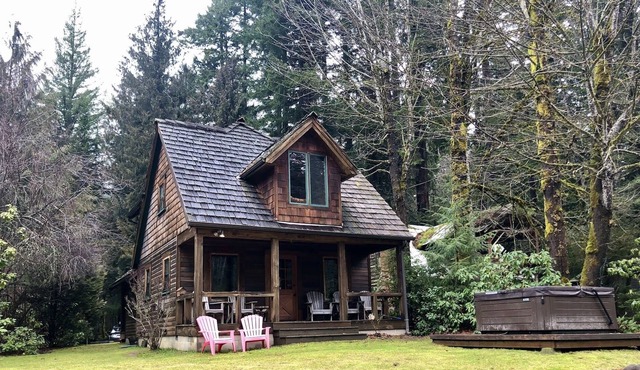 Mount Rainier & Crystal Mountain Cedar Cabin on Greenwater River.