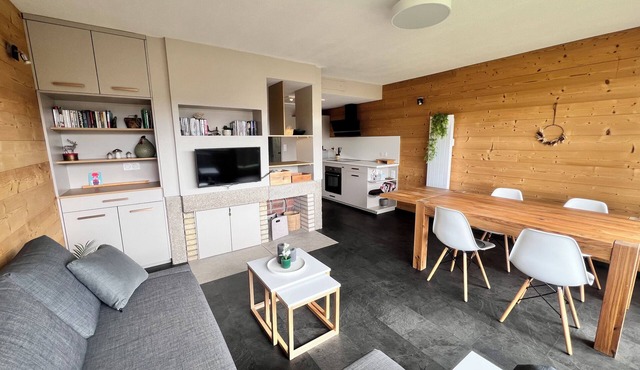 Mountain apartment with a beautiful view on the village of Les Rousses