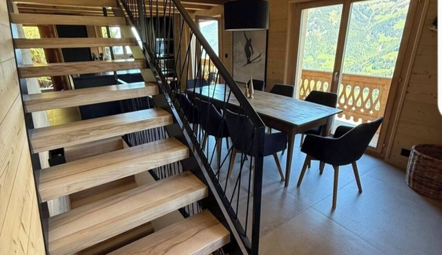Mountain chalet in Champéry, with panoramic view of the Dents du Midi mountains