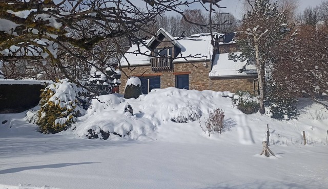 Mountain chalet in a typical village in the country of the bear
