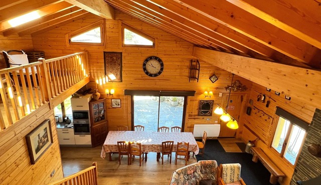 Mountain chalet next ski station.