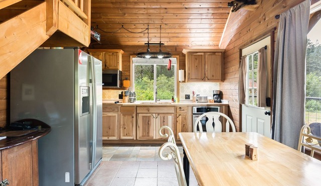 Mountain House w/stunning mountain views, spacious yard, outdoor living area w/hot tub, WiFi