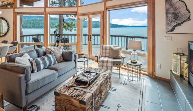 Mountain Modern CDA Waterfront Home | Near Gozzer Ranch | Views | Private Dock