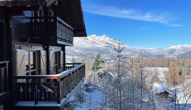 Mountain ski chalets in “La Joue Du Loup' in Le Dévoluy (Hautes-Alpes)