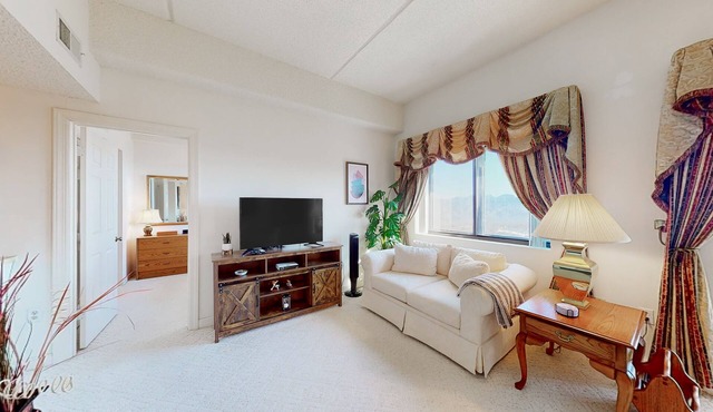Mountain-top condo with amazing views, pool, hot tub, gym, & W/D