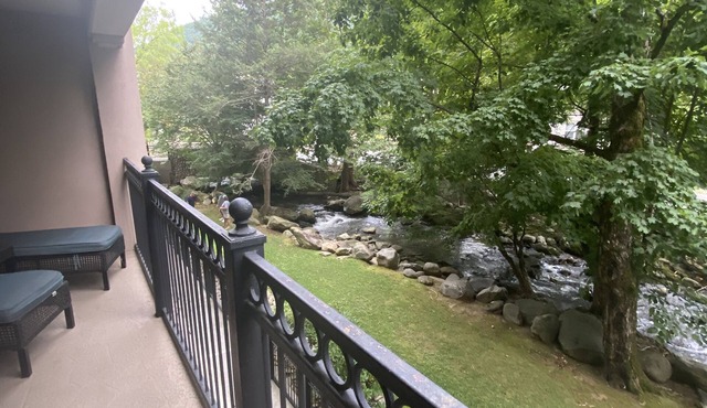 MOUNTAIN VIBES 2BR/2BA 1ST FLOOR, UNLOAD EASY, WALK TO GATLINBURG, CREEKSIDE!