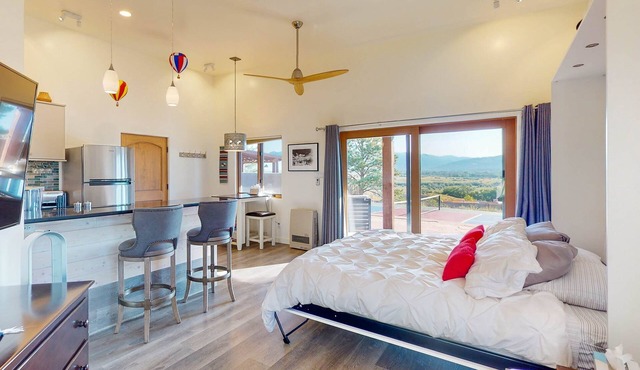 Mountain-view casita with hot tub, pickeball court, walking labyrinth & orchard