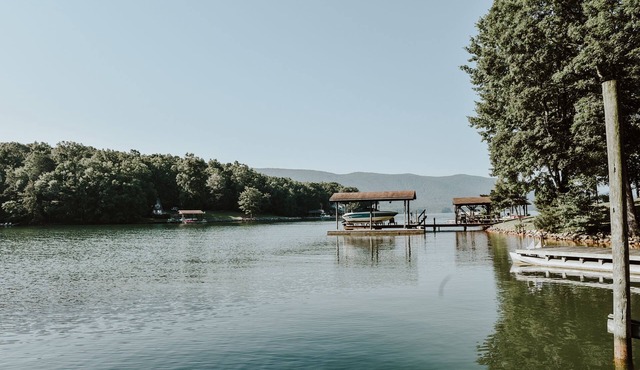 Mountain View, waterfront, large quiet cove, gentle lot, covered dock & deep H2O