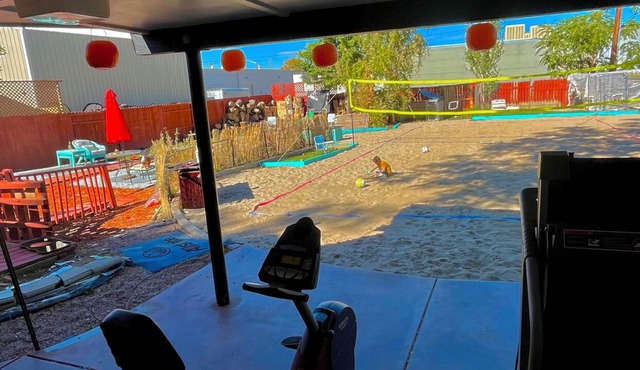 Movie Theater + Game Nights + Volleyball Court + Firepit