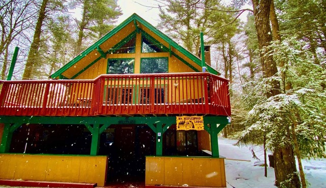 ⛰️⛵️⛱️Mt. Maplewood Lodge❤️Family Budget☆Ski☆Cabin☆Hot⛷Tub☆Game Rm☆Dogs+
