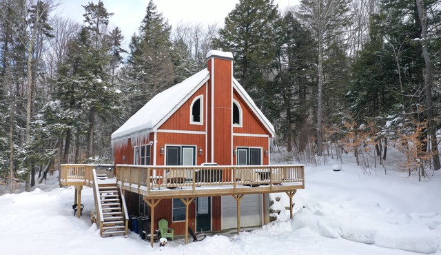 Mt. Snow Escape with Hot Tub & Fire Pit, Surrounded by Woods.
