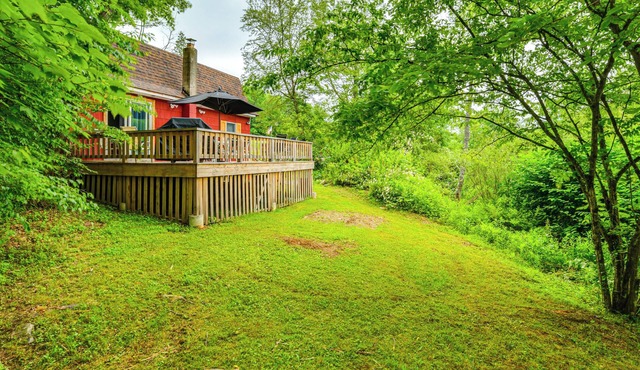 Mtn-View Deck & Grill: Creekside Catskills Cabin!