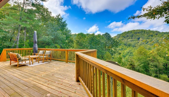 Mtn View + Fire Pit: Pet-Friendly Woodlawn Cabin!
