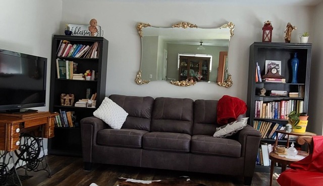 Nana's Place is a beautiful family, pet-friendly home with a fenced back yard.