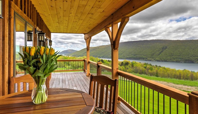 Naples Cabin w/Lake Views & Wraparound Deck!