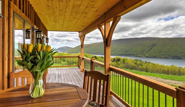 Naples Cabin w/Lake Views & Wraparound Deck!