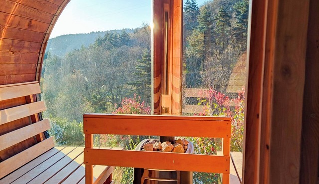 Nature house in the Monts d'Ardèche with sauna, cabin and river