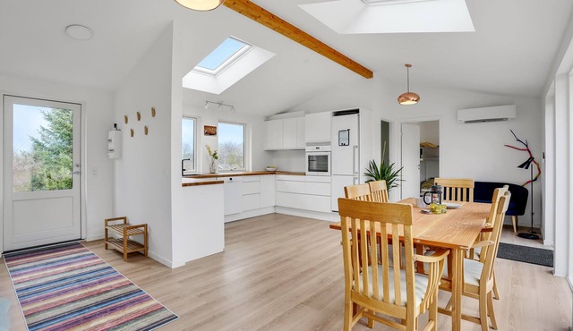 Near Bønsvig beach, this cozy and modern cottage with a beautiful terrace welcomes you.