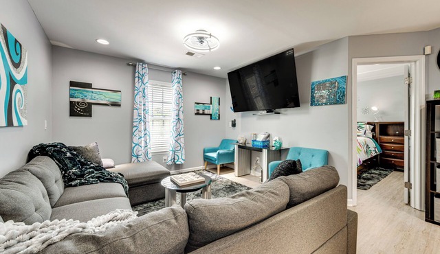 Near Speedway & Shops: Concord Apt w/Shared Yard!