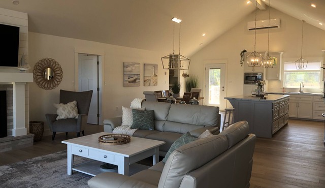 Nearly new three bedroom beach house on beautiful beach .